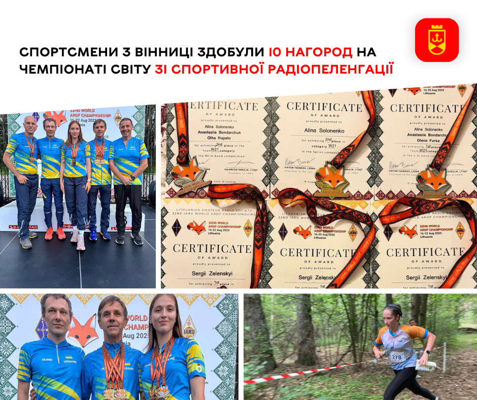 Спортсмени з Вінниці здобули 10 нагород на чемпіонаті світу зі спортивної радіопеленгації